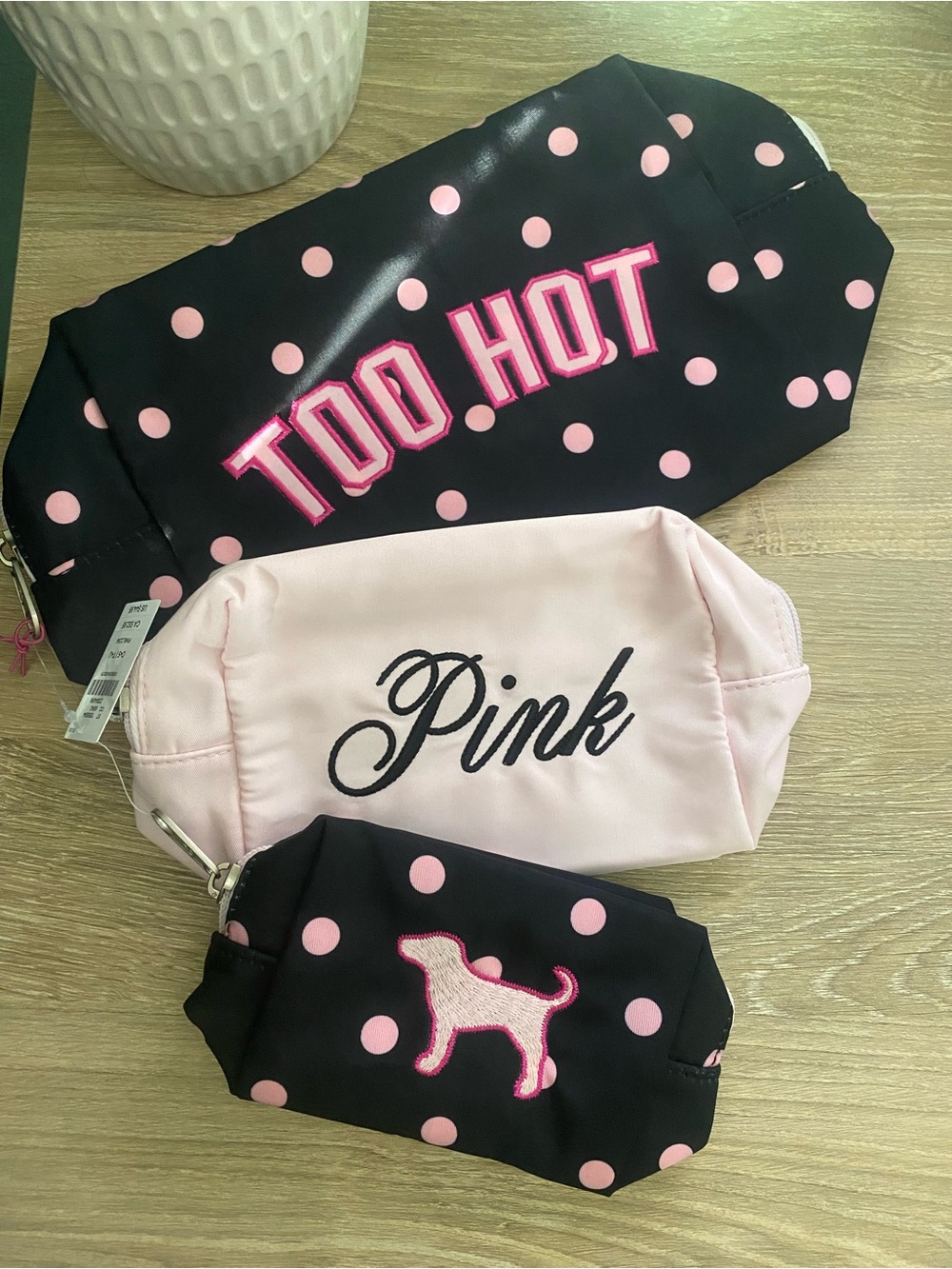 VS PINK Trio Cosmetics pouch bags